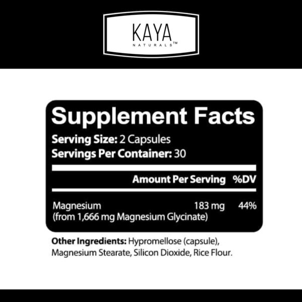 Frasco Kaya Naturals Magnesium Glycinate