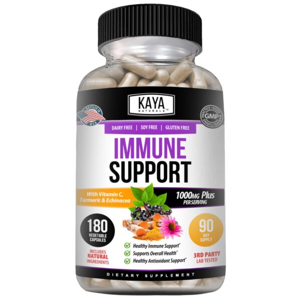 Kaya Naturals suplemento cápsulas de saúco y zinc para inmunidad