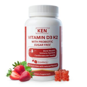 Frente del envase de KEN vitamina D3 K2 para niños