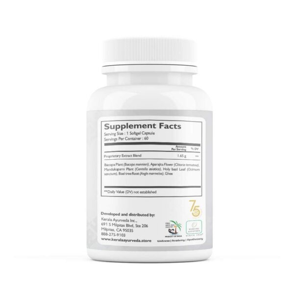 Version 1.0.0 Tabletas ayurvédicas Brahmi Kerala Ayurveda para concentración