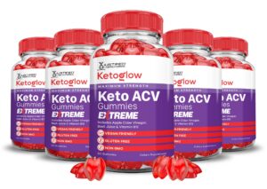 Keto Glow Keto ACV Gummies pack 5 sabor vinagre sidra manzana