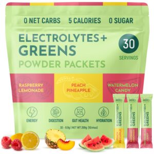 Keto Vitals Electrolytes Plus Greens polvo verde frente
