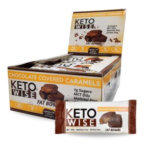 Caja de Keto Wise Fat Bombs con chocolate
