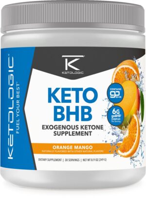 Version 1.0.0 Ketologic Keto BHB suplemento sabor naranja mango 30 porciones