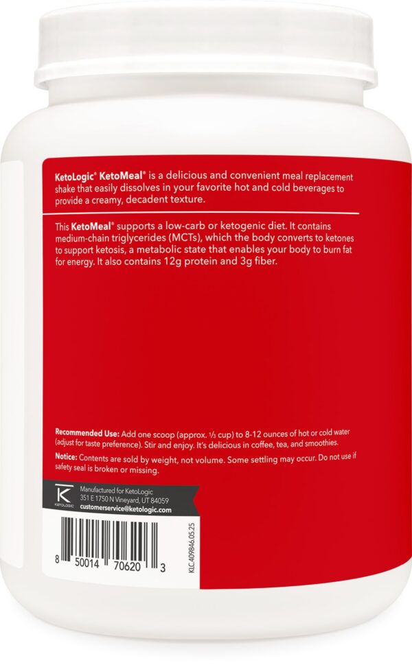 Version 1.0.0 KetoLogic frasco con etiqueta de polvo cetogenico