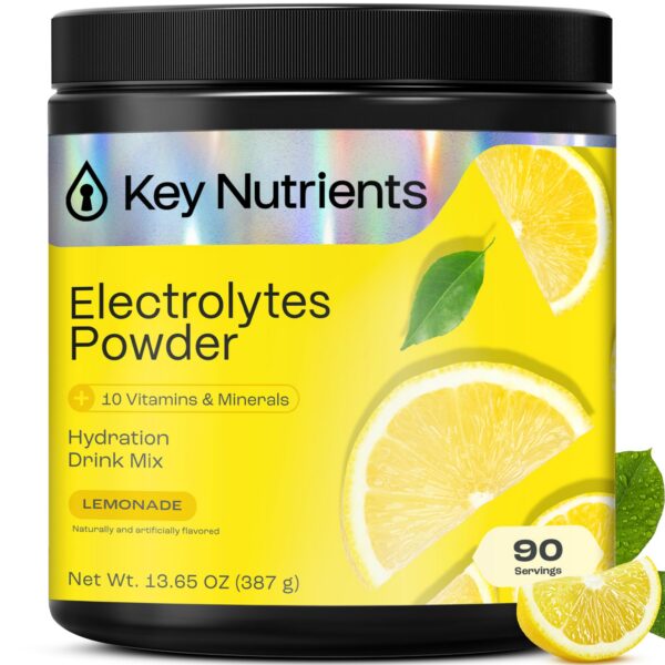 Polvo electrolitos limón Key Nutrients frontal
