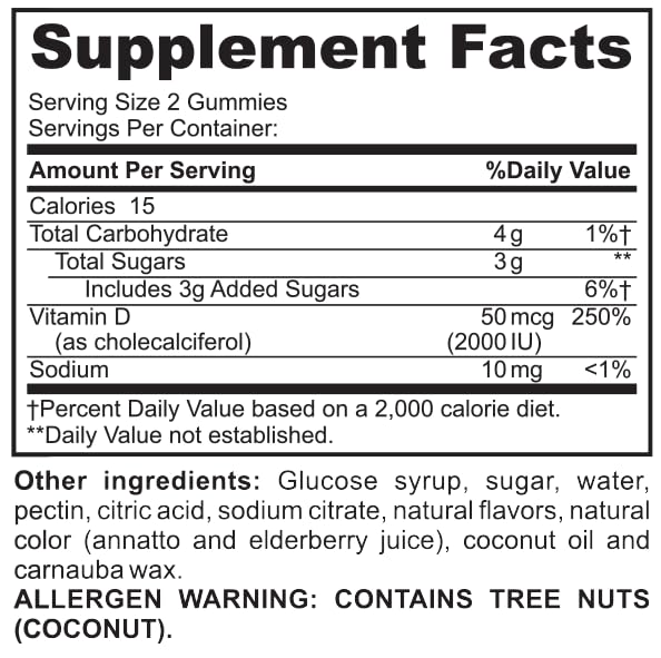 Khair Halal Vitamin D3 Gomitas sabores mango-durazno-fresa