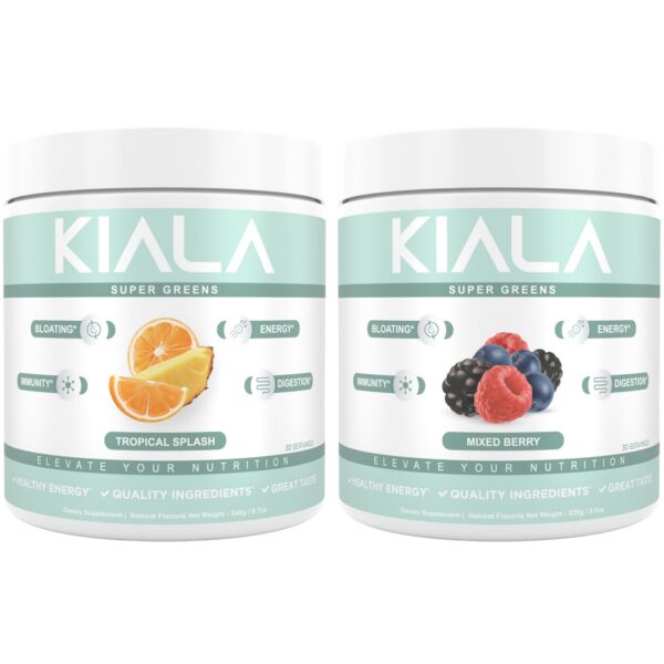 Contenedor Kiala Nutrition Super Greens con spirulina y chlorella