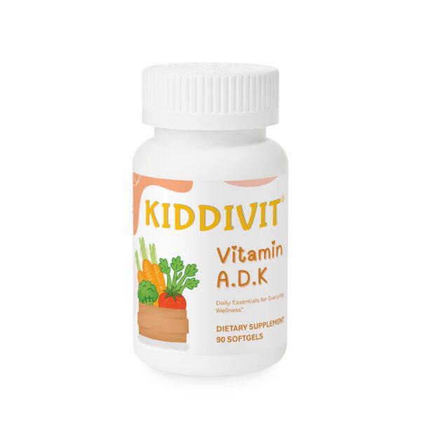 Kiddivit vitaminas A D K para niños – forma de pez frontal