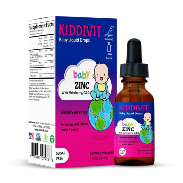 Gotas de zinc para bebé Kiddivit frasco
