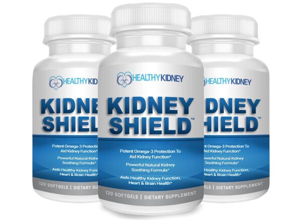 Suplemento renal Kidney Shield botella 120 cápsulas Omega 3