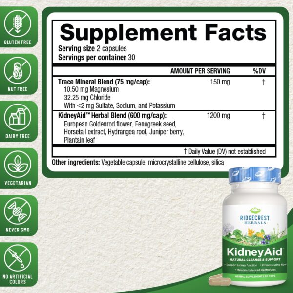Envase de KidneyAid suplemento para riñones