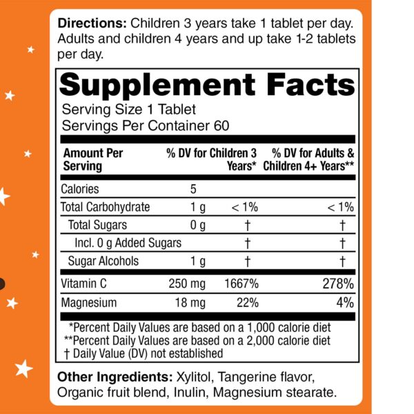 Version 1.0.0 Tabletas masticables de vitamina C sin azúcar