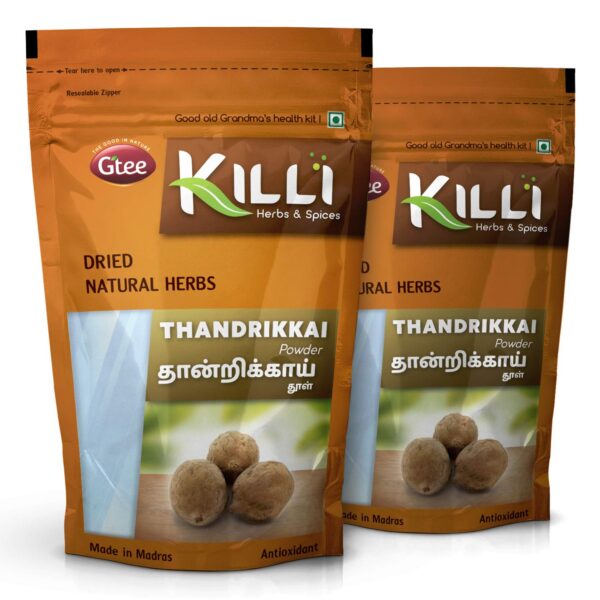 Paquete de KILLI Bibhitaki Polvo Baheda 100g para salud digestiva