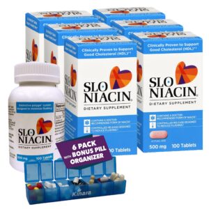 Kinara Slo Niacin 500mg suplemento sin rubor 100 cápsulas