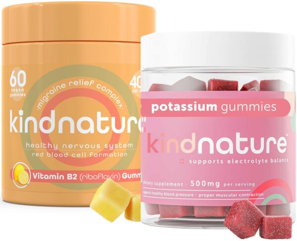 Envase Kind Nature vitamina B2 riboflavina y potasio gomitas