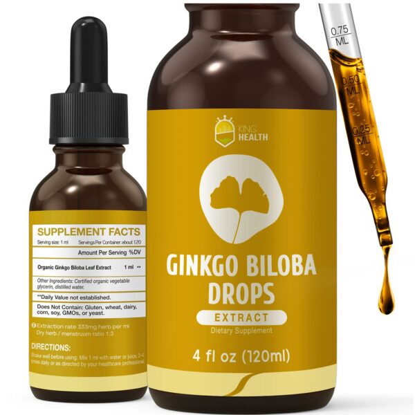 kinghealth ginkgo biloba suplemento líquido enfoque y memoria