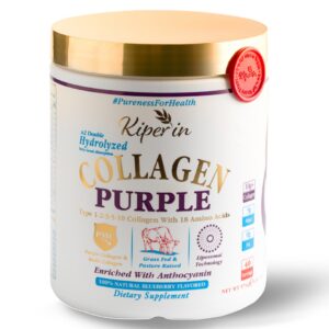 Kiperin Purple Collagen Peptides frasco y etiqueta