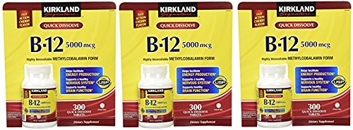 Kirkland B12 sublingual 5000 mcg 300 tabletas sabor cereza