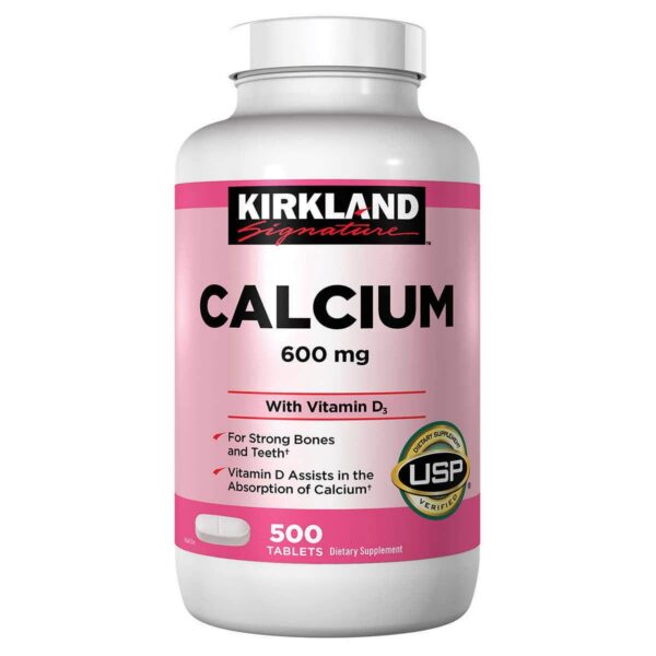 Frasco Kirkland Calcium 600 mg frente