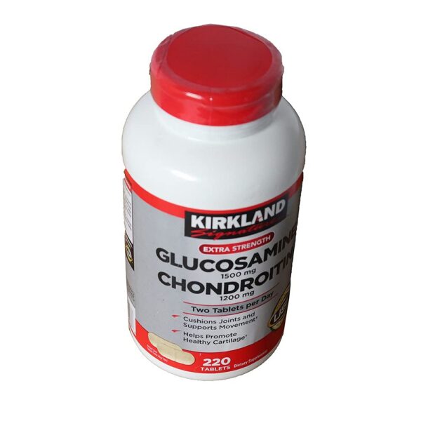 KIRKLAND Glucosamina y Condroitina envase de botella