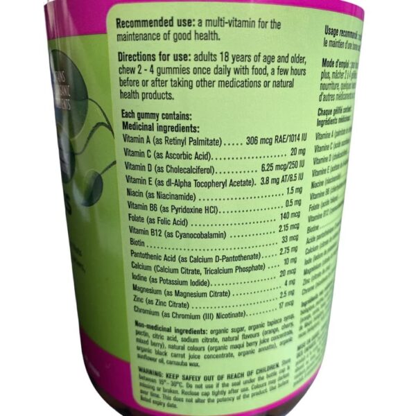 Detalle de ingredientes en empaque