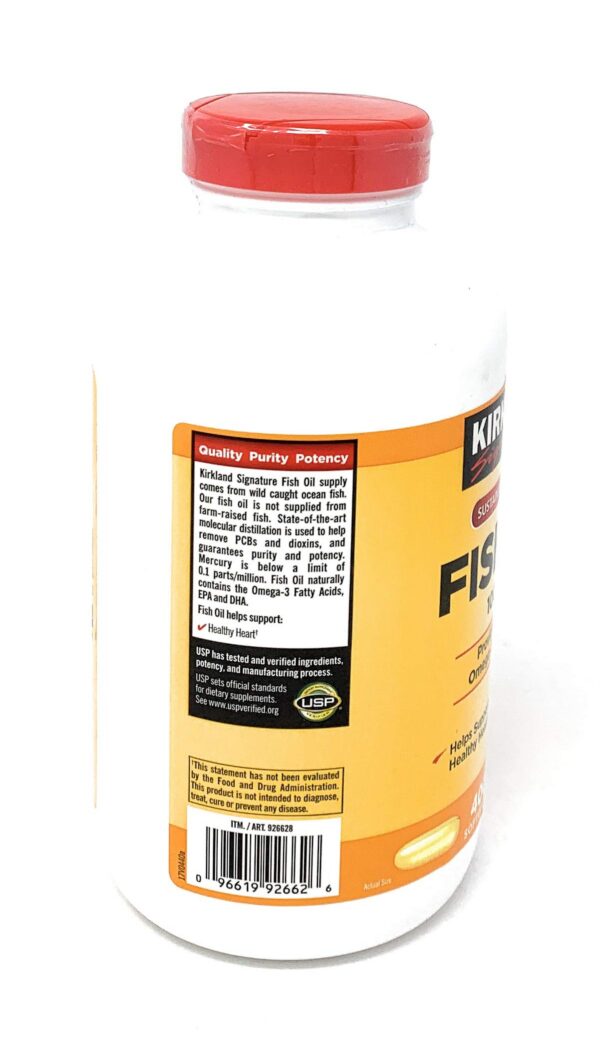 Detalle de etiqueta del aceite de pescado