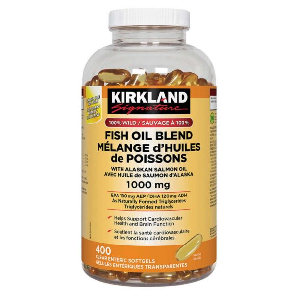 Frasco Kirkland Signature aceite pescado salvaje