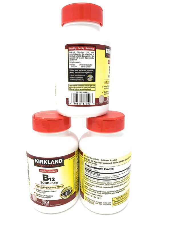 Kirkland Signature B-12 5000 mcg botella frontal