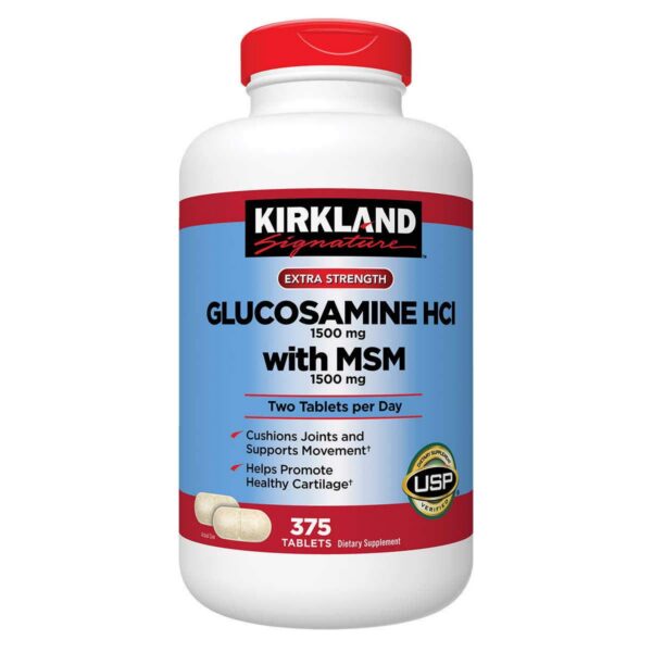 Version 1.0.0 Kirkland Signature glucosamina con MSM frasco frontal