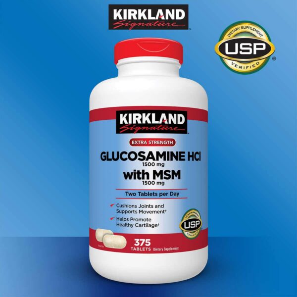Version 1.0.0 Etiqueta lateral Kirkland Glucosamina con MSM