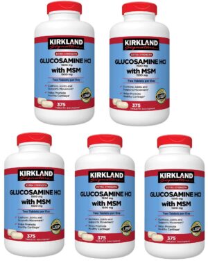 Frente del envase Kirkland Glucosamina con MSM