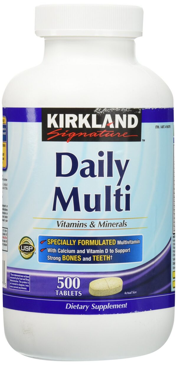Kirkland Signature multivitamínico diario paquete frontal