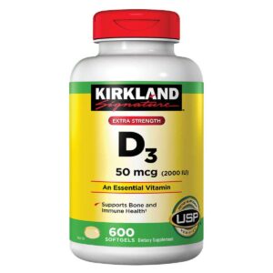 Kirkland Signature vitamina d3 extra fuerte botella 600 cápsulas