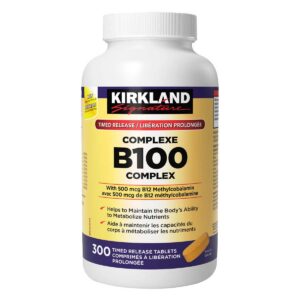 Frasco de Kirkland Signatures B100 Complex tabletas