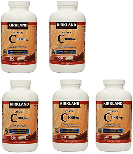 KIRKLAND Vit C 1000 mg Rose Hips Bioflavonoide etiqueta