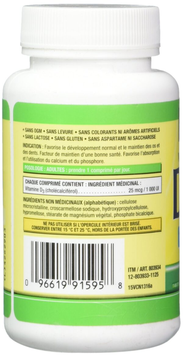 Kirkland Vitamina D3 1000 UI etiqueta frontal