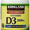 Kirkland vitamina d3 2000 ui frasco suplemento 600 cápsulas blandas