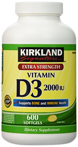Kirkland vitamina d3 2000 ui frasco suplemento 600 cápsulas blandas