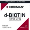 Detalle de la etiqueta de Kirkman d-Biotin 1000 mcg