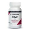 Frasco de Kirkman Zinc 20 mg - etiqueta frontal