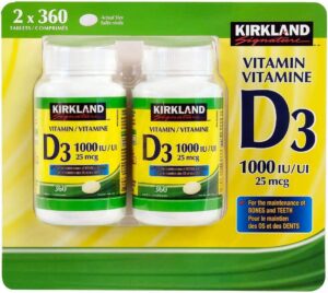 KIRKLAND Vitamina D3 frasco frontal