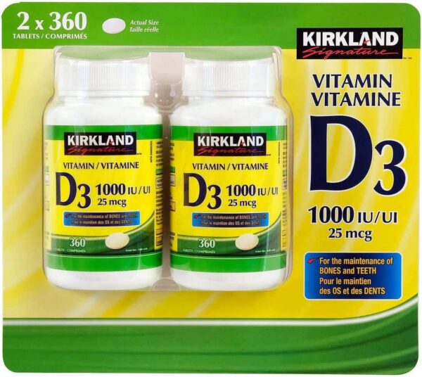 KIRKLAND Vitamina D3 frasco frontal