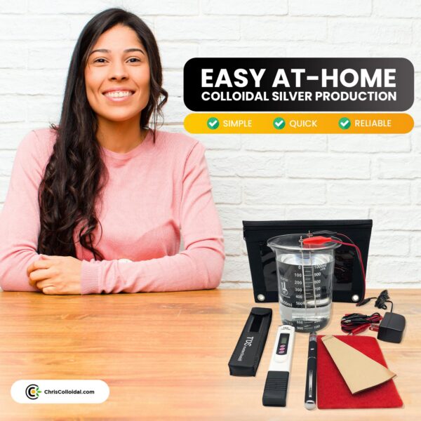 Kit compacto y portátil para producir plata coloidal en casa