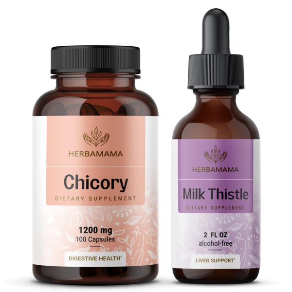 Kit HERBAMAMA cápsulas y tinctura achicoria y cardo mariano