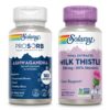 Kit suplementos SOLARAY Ashwagandha y Cardo Mariano caja