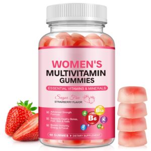 Frasco de gomitas multivitamínicas para mujeres