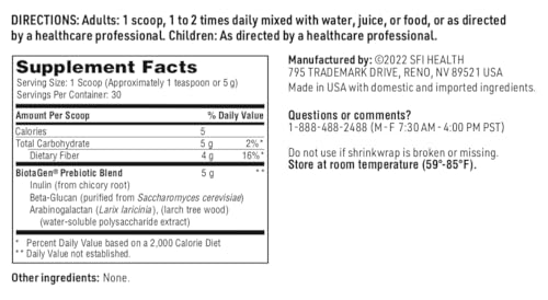 Klaire Labs Biotagen suplemento prebiótico 150 gramos
