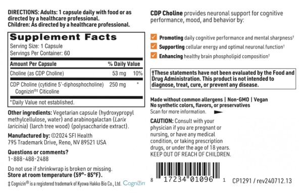 Frasco con cápsulas CDP Choline