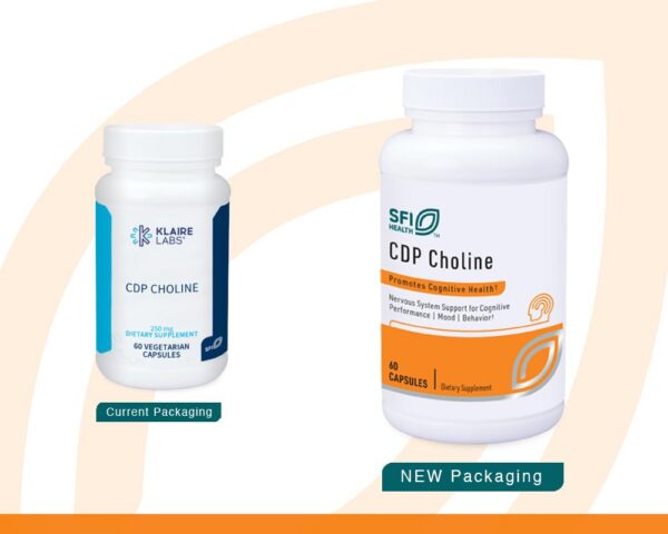 Frasco de Klaire Labs CDP Choline con etiqueta